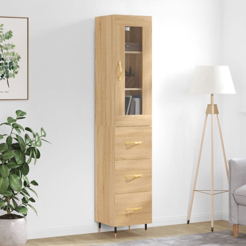 vidaXL Credenza Rovere Sonoma 34,5x34x180 cm in Legno Multistrato vidaXL Credenza Rovere Sonoma 34,5x34x180 cm in Legno Multistrato