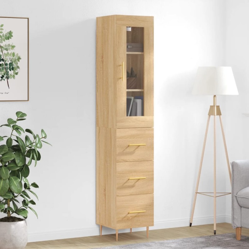 vidaXL Credenza Rovere Sonoma 34,5x34x180 cm in Legno Multistrato vidaXL Credenza Rovere Sonoma 34,5x34x180 cm in Legno Multistrato