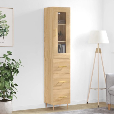 vidaXL Credenza Rovere Sonoma 34,5x34x180 cm in Legno Multistrato