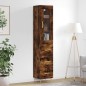 vidaXL Credenza Rovere Fumo 34,5x34x180 cm in Legno Multistrato vidaXL Credenza Rovere Fumo 34,5x34x180 cm in Legno Multistrato