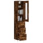 vidaXL Credenza Rovere Fumo 34,5x34x180 cm in Legno Multistrato vidaXL Credenza Rovere Fumo 34,5x34x180 cm in Legno Multistrato