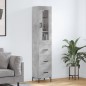 vidaXL Credenza Grigio Cemento 34,5x34x180 cm in Legno Multistrato vidaXL Credenza Grigio Cemento 34,5x34x180 cm in Legno Multistrato