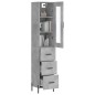 vidaXL Credenza Grigio Cemento 34,5x34x180 cm in Legno Multistrato vidaXL Credenza Grigio Cemento 34,5x34x180 cm in Legno Multistrato