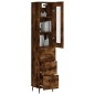 vidaXL Credenza Rovere Fumo 34,5x34x180 cm in Legno Multistrato vidaXL Credenza Rovere Fumo 34,5x34x180 cm in Legno Multistrato