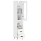 vidaXL Credenza Bianca 34,5x34x180 cm in Legno Multistrato vidaXL Credenza Bianca 34,5x34x180 cm in Legno Multistrato
