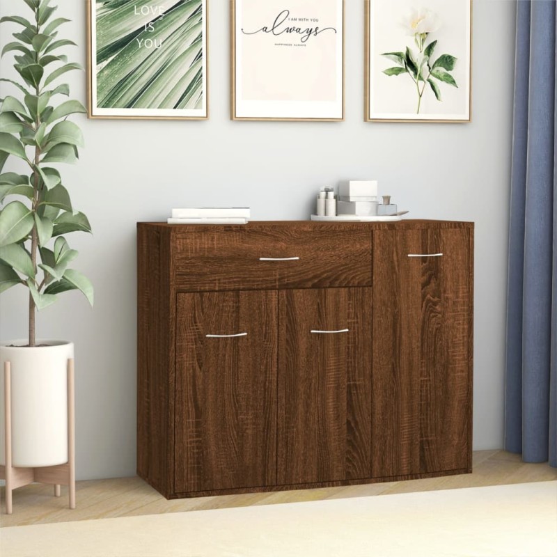 Credenza Rovere Marrone 88x30x70 cm in Legno Multistrato Credenza Rovere Marrone 88x30x70 cm in Legno Multistrato
