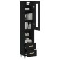 vidaXL Credenza Nera 34,5x34x180 cm in Legno Multistrato vidaXL Credenza Nera 34,5x34x180 cm in Legno Multistrato
