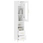 vidaXL Credenza 34,5x34x180 cm in Legno Multistrato Bianco Lucido vidaXL Credenza 34,5x34x180 cm in Legno Multistrato Bianco Lucido