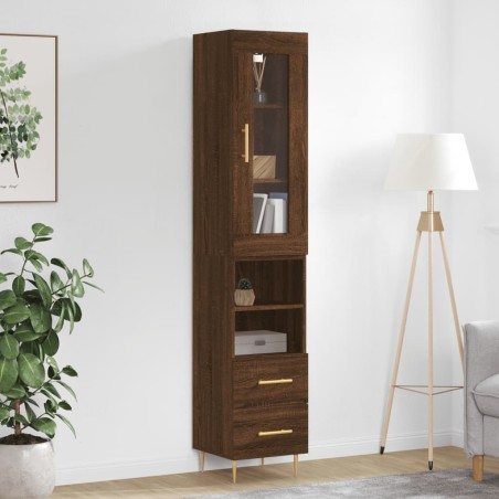 vidaXL Credenza Rovere Marrone 34,5x34x180 cm in Legno Multistrato