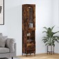 vidaXL Credenza Rovere Fumo 34,5x34x180 cm in Legno Multistrato vidaXL Credenza Rovere Fumo 34,5x34x180 cm in Legno Multistrato