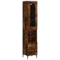 vidaXL Credenza Rovere Fumo 34,5x34x180 cm in Legno Multistrato vidaXL Credenza Rovere Fumo 34,5x34x180 cm in Legno Multistrato