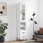vidaXL Credenza Bianca 34,5x34x180 cm in Legno Multistrato vidaXL Credenza Bianca 34,5x34x180 cm in Legno Multistrato