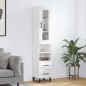 vidaXL Credenza 34,5x34x180 cm in Legno Multistrato Bianco Lucido vidaXL Credenza 34,5x34x180 cm in Legno Multistrato Bianco Lucido