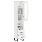 vidaXL Credenza 34,5x34x180 cm in Legno Multistrato Bianco Lucido vidaXL Credenza 34,5x34x180 cm in Legno Multistrato Bianco Lucido
