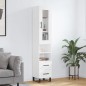 vidaXL Credenza Bianca 34,5x34x180 cm in Legno Multistrato vidaXL Credenza Bianca 34,5x34x180 cm in Legno Multistrato