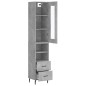 vidaXL Credenza Grigio Cemento 34,5x34x180 cm in Legno Multistrato vidaXL Credenza Grigio Cemento 34,5x34x180 cm in Legno Multistrato
