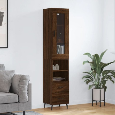 vidaXL Credenza Rovere Marrone 34,5x34x180 cm in Legno Multistrato
