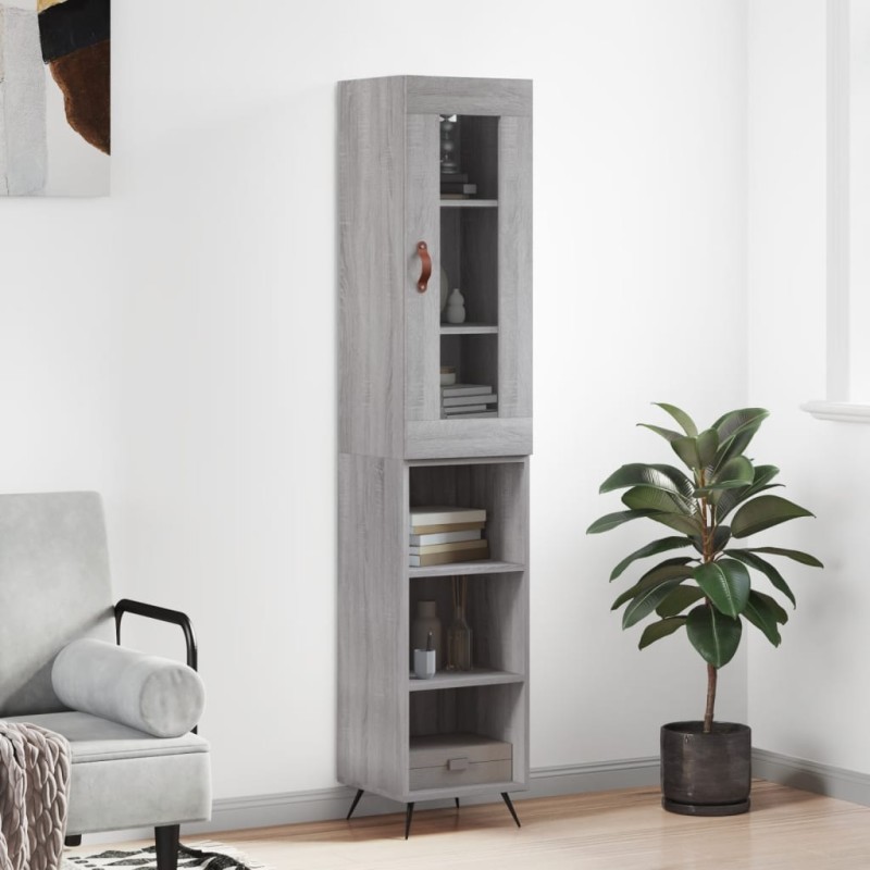 vidaXL Credenza Grigio Sonoma 34,5x34x180 cm in Legno Multistrato vidaXL Credenza Grigio Sonoma 34,5x34x180 cm in Legno Multistrato