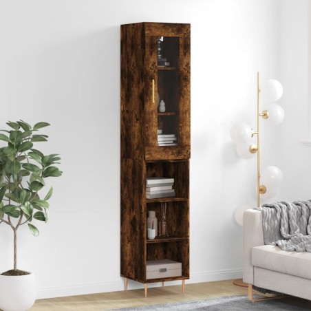 vidaXL Credenza Rovere Fumo 34,5x34x180 cm in Legno Multistrato