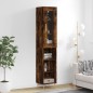 vidaXL Credenza Rovere Fumo 34,5x34x180 cm in Legno Multistrato vidaXL Credenza Rovere Fumo 34,5x34x180 cm in Legno Multistrato