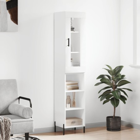vidaXL Credenza Bianca 34,5x34x180 cm in Legno Multistrato