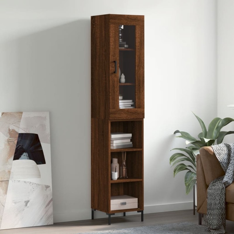 vidaXL Credenza Rovere Marrone 34,5x34x180 cm in Legno Multistrato vidaXL Credenza Rovere Marrone 34,5x34x180 cm in Legno Multistrato