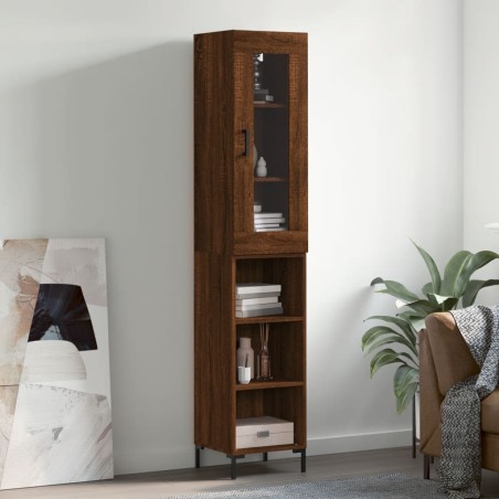 vidaXL Credenza Rovere Marrone 34,5x34x180 cm in Legno Multistrato