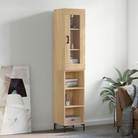 vidaXL Credenza Rovere Sonoma 34,5x34x180 cm in Legno Multistrato