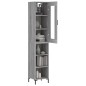 vidaXL Credenza Grigio Sonoma 34,5x34x180 cm in Legno Multistrato vidaXL Credenza Grigio Sonoma 34,5x34x180 cm in Legno Multistrato