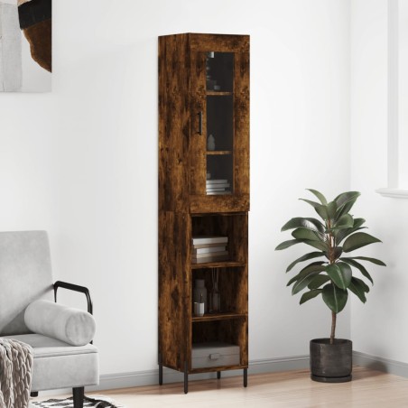 vidaXL Credenza Rovere Fumo 34,5x34x180 cm in Legno Multistrato