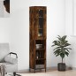 vidaXL Credenza Rovere Fumo 34,5x34x180 cm in Legno Multistrato vidaXL Credenza Rovere Fumo 34,5x34x180 cm in Legno Multistrato
