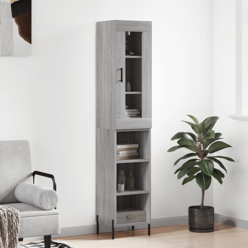 vidaXL Credenza Grigio Sonoma 34,5x34x180 cm in Legno Multistrato vidaXL Credenza Grigio Sonoma 34,5x34x180 cm in Legno Multistrato