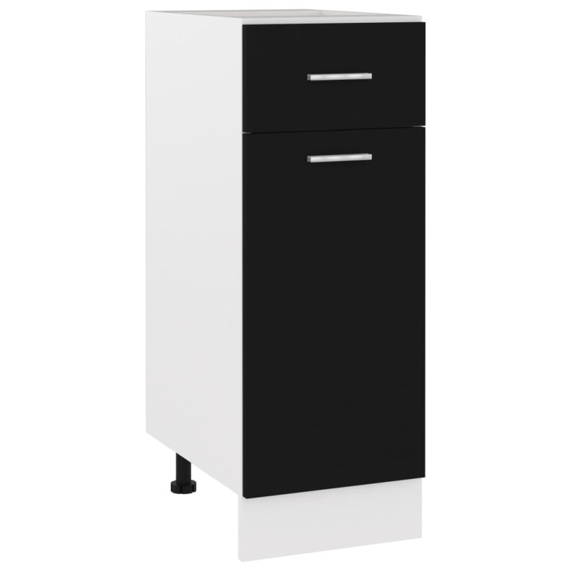 Armadio con Cassetto Nero 30x46x81,5 cm in Truciolato Armadio con Cassetto Nero 30x46x81,5 cm in Truciolato