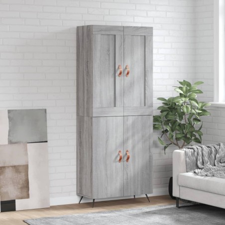 vidaXL Credenza Grigio Sonoma 69,5x34x180 cm in Legno Multistrato