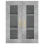 vidaXL Credenza Grigio Cemento 69,5x34x180 cm in Legno Multistrato vidaXL Credenza Grigio Cemento 69,5x34x180 cm in Legno Multistrato