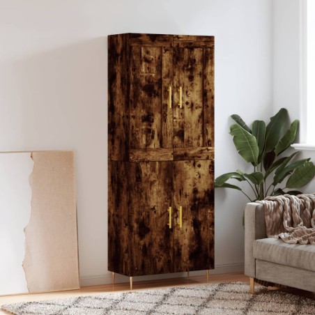 vidaXL Credenza Rovere Fumo  69,5x34x180 cm in Legno Multistrato