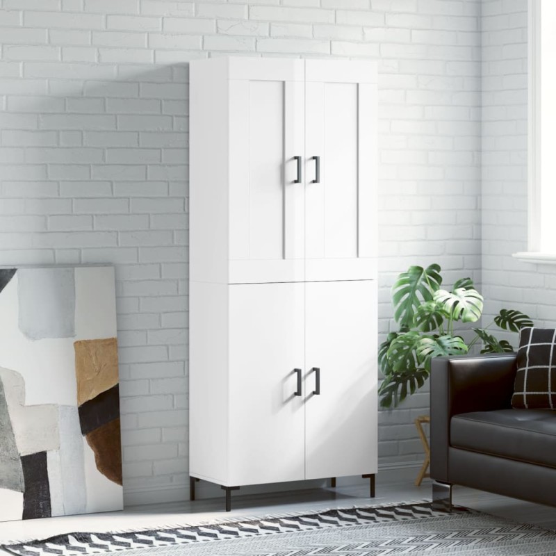 vidaXL Credenza Bianco Lucido 69,5x34x180 cm in Legno Multistrato vidaXL Credenza Bianco Lucido 69,5x34x180 cm in Legno Multistrato