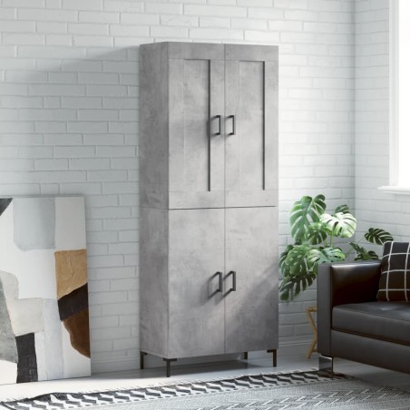 vidaXL Credenza Grigio Cemento 69,5x34x180 cm in Legno Multistrato