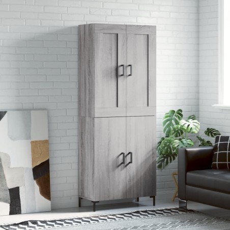 vidaXL Credenza Grigio Sonoma 69,5x34x180 cm in Legno Multistrato