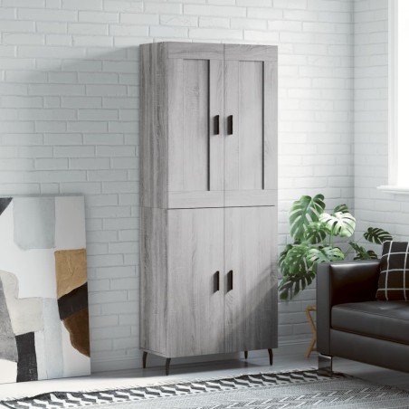 vidaXL Credenza Grigio Sonoma 69,5x34x180 cm in Legno Multistrato