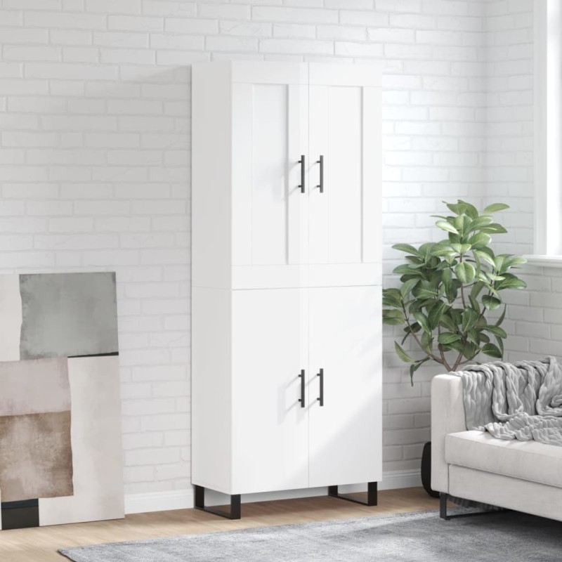 vidaXL Credenza Bianco Lucido 69,5x34x180 cm in Legno Multistrato vidaXL Credenza Bianco Lucido 69,5x34x180 cm in Legno Multistrato