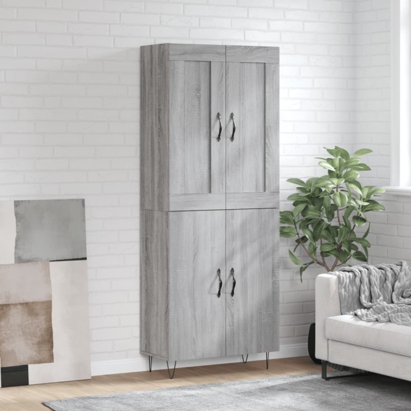 vidaXL Credenza Grigio Sonoma 69,5x34x180 cm in Legno Multistrato vidaXL Credenza Grigio Sonoma 69,5x34x180 cm in Legno Multistrato