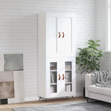 vidaXL Credenza Bianca 69,5x34x180 cm in Legno Multistrato