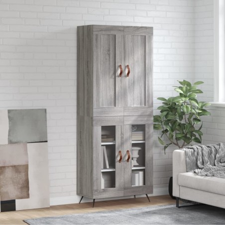 vidaXL Credenza Grigio Sonoma 69,5x34x180 cm in Legno Multistrato