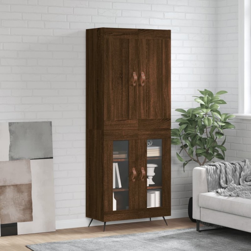 vidaXL Credenza Rovere Marrone 69,5x34x180 cm in Legno Multistrato