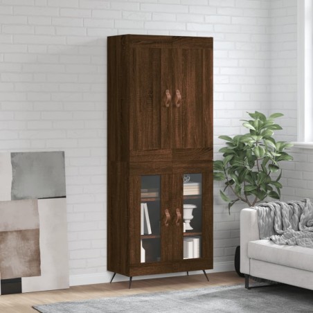 vidaXL Credenza Rovere Marrone 69,5x34x180 cm in Legno Multistrato