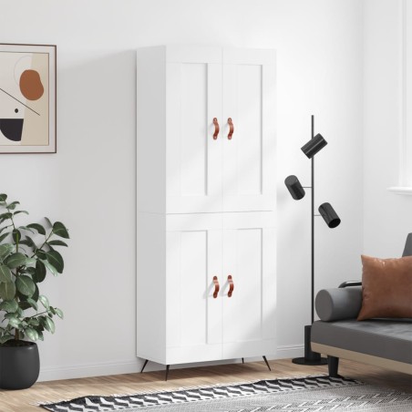 vidaXL Credenza Bianca 69,5x34x180 cm in Legno Multistrato