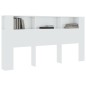 Testiera con Scomparti Bianco Lucido 200x18,5x104,5 cm Testiera con Scomparti Bianco Lucido 200x18,5x104,5 cm