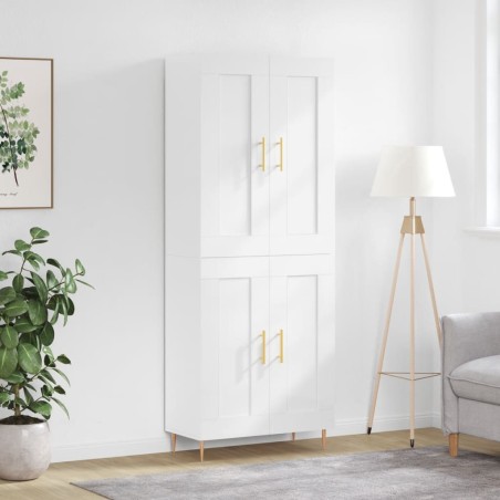 vidaXL Credenza Bianco Lucido 69,5x34x180 cm in Legno Multistrato