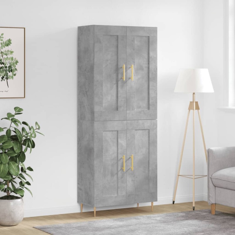 vidaXL Credenza Grigio Cemento 69,5x34x180 cm in Legno Multistrato vidaXL Credenza Grigio Cemento 69,5x34x180 cm in Legno Multistrato